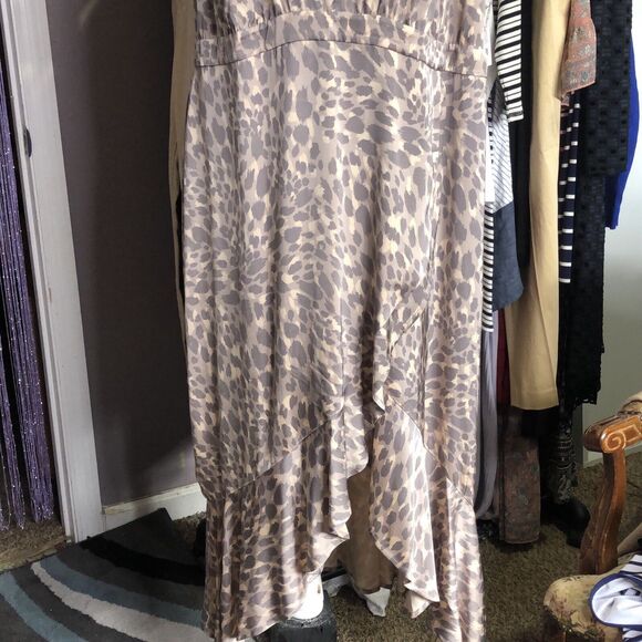 GOOD AMERICAN Honey Leopard Halter Wrap Dress GDW0022 Size 5 XXL New With Tags - Picture 6 of 10